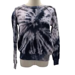 EVERLEIGH  XS blue crew neck tie dye lounge yoga comfort sweatshirt NWT B65